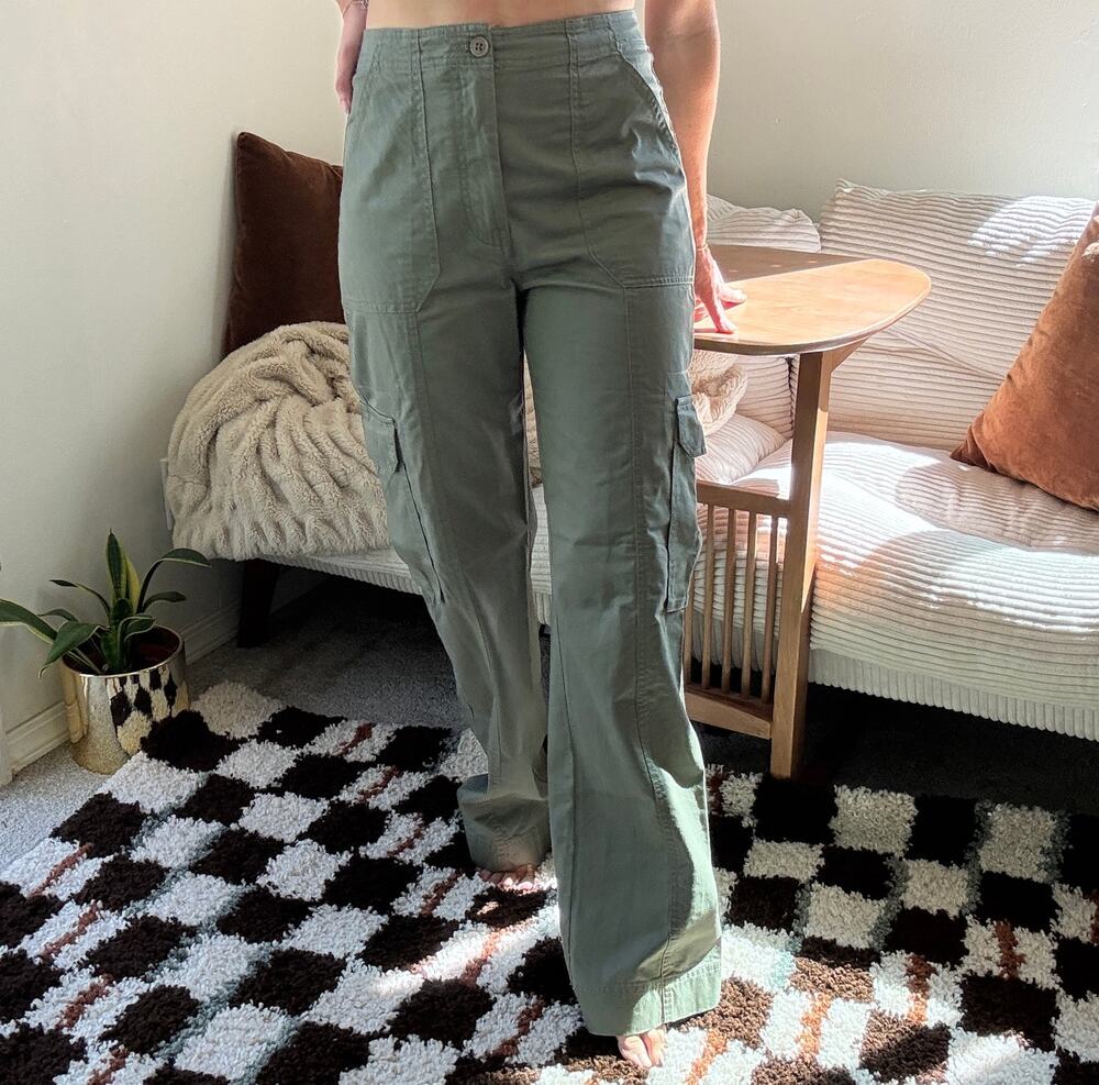 A&F Olive Green Straight Leg High-waisted Cargo Utility Pants Size 26 / 2